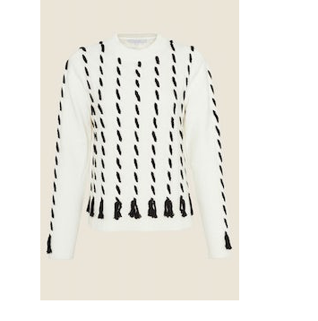 Woven Detail Cable Knit